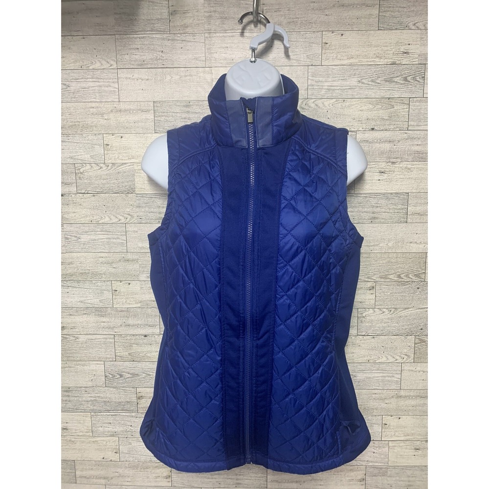 Athleta Women's Rock Springs Quilted Puffer Running Vest Reflective Blue Size S